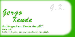 gergo kende business card